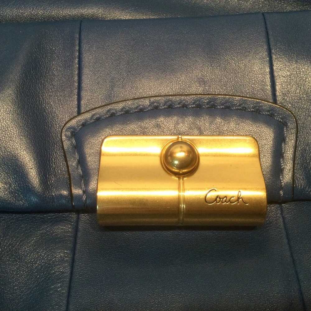 Coach Kristin Teal Blue Leather Convertible Shoul… - image 7