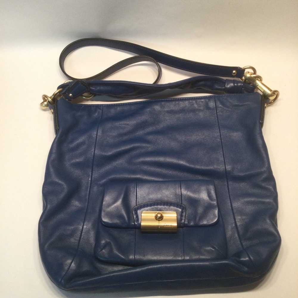 Coach Kristin Teal Blue Leather Convertible Shoul… - image 8