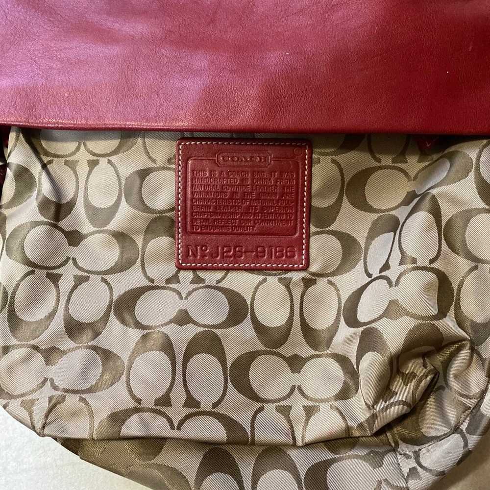 Coach Vintage 90s 9186 Legacy Red Leather Crossbo… - image 9