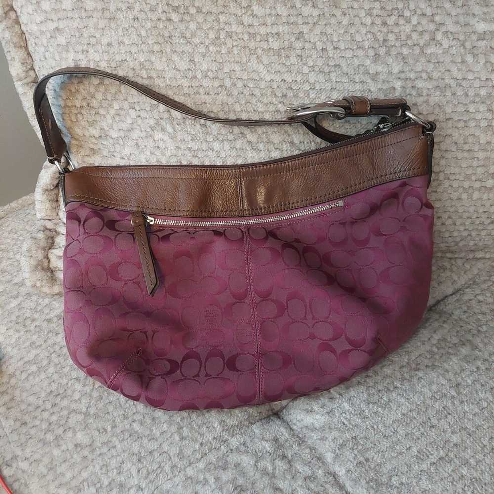 Vintage Burgundy Coach Purse. - image 11