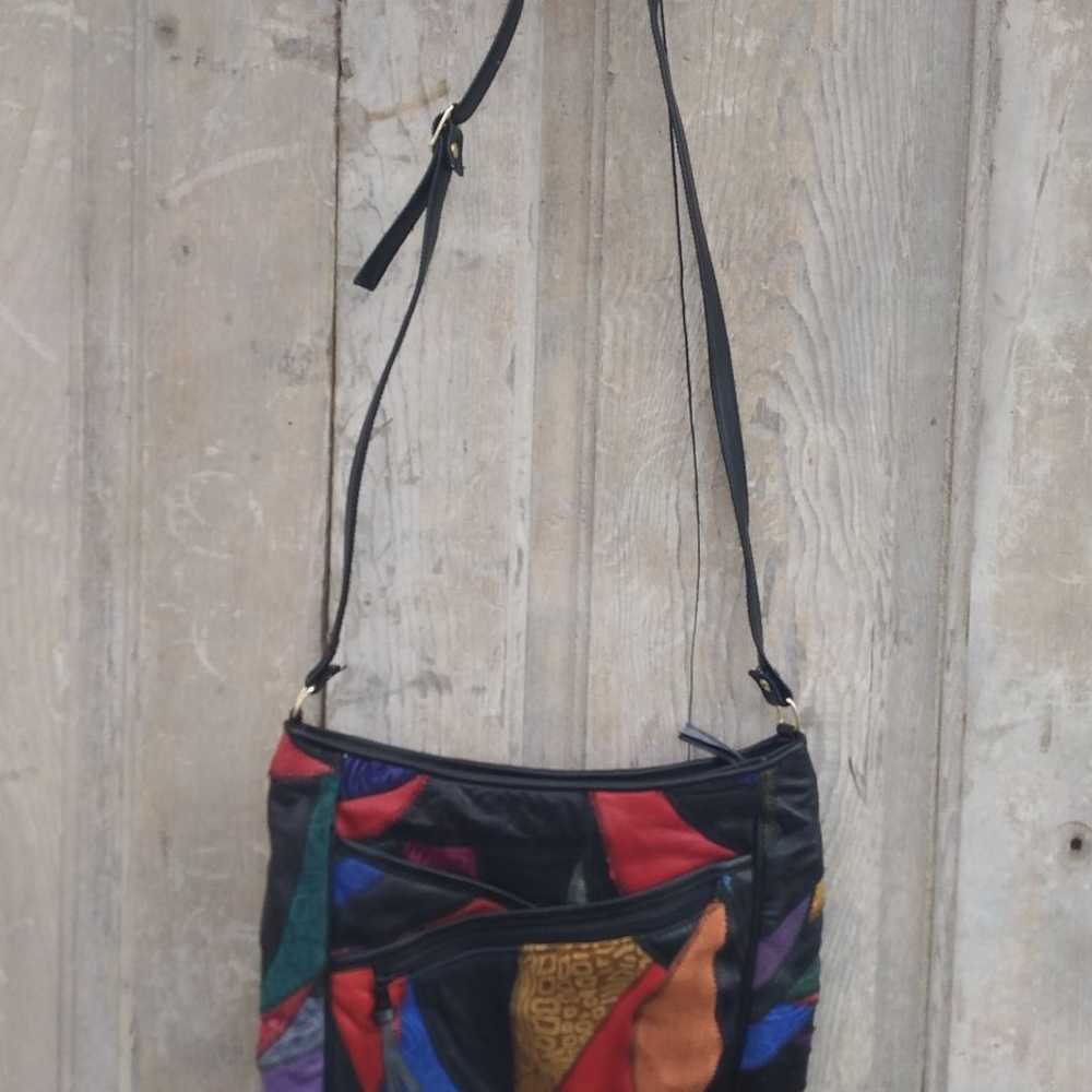 Vintage Leather Patchwork Purse - image 2