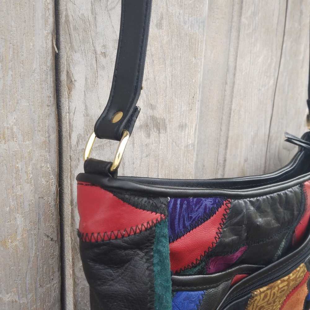 Vintage Leather Patchwork Purse - image 3