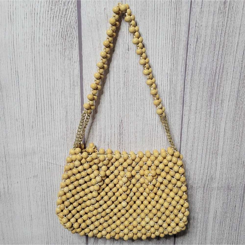 Vintage Wooden Bead Shoulder Bag by Walborg's, ma… - image 1