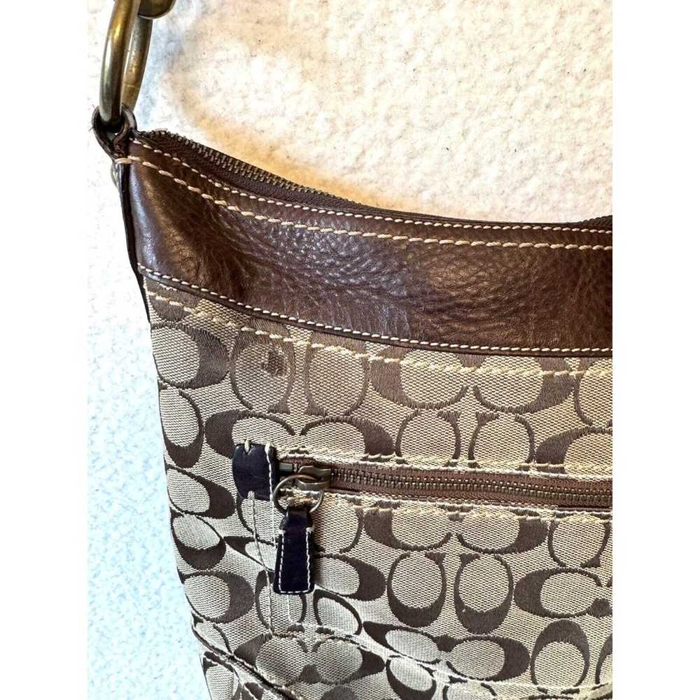 Vintage Coach Crossbody Shoulder Bag Monogram Bro… - image 7