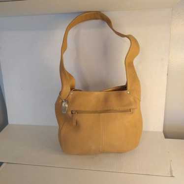 Tignanello tan pebble leather hobo purse