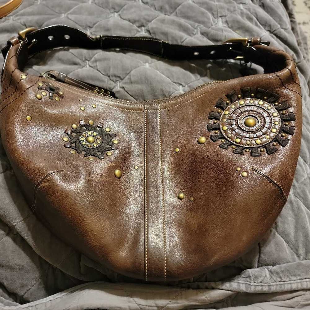 Vintage leather coach handbag - image 1