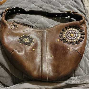 Vintage leather coach handbag - image 1