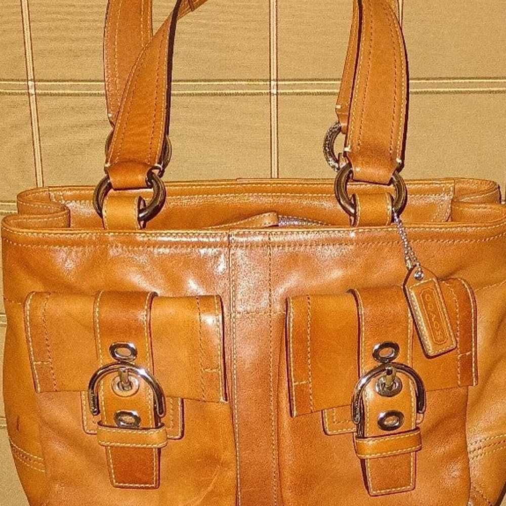 Vintage Coach Genuine Leather Designer Hobo - image 1