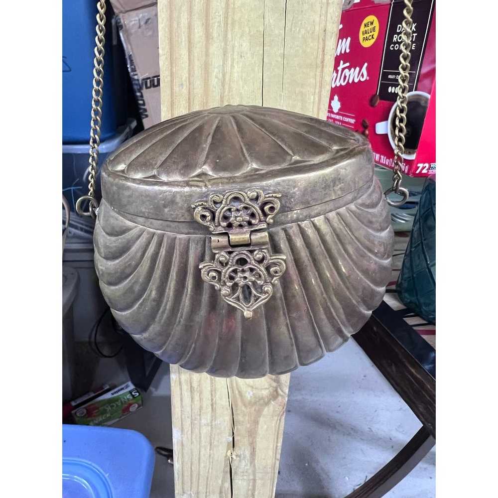 Vintage Brass Shell Purse - image 1