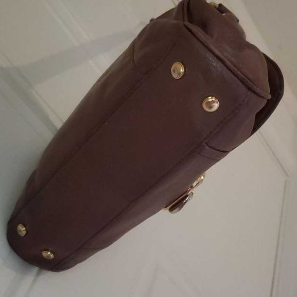 Vintage B Makowsky Leather Bag Baguette Barrel Sh… - image 4