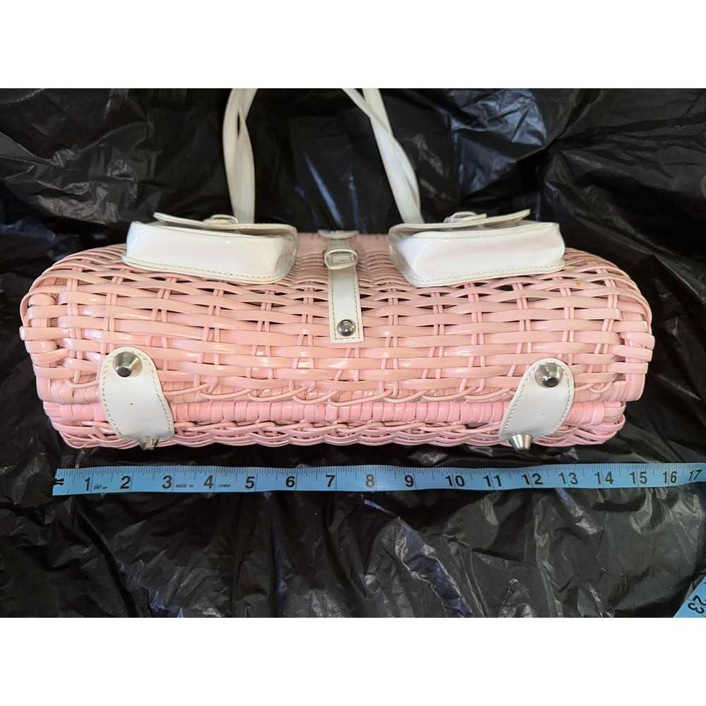 VINTAGE 90's UNUSED LULU GUINNESS PINK & WHITE ST… - image 5