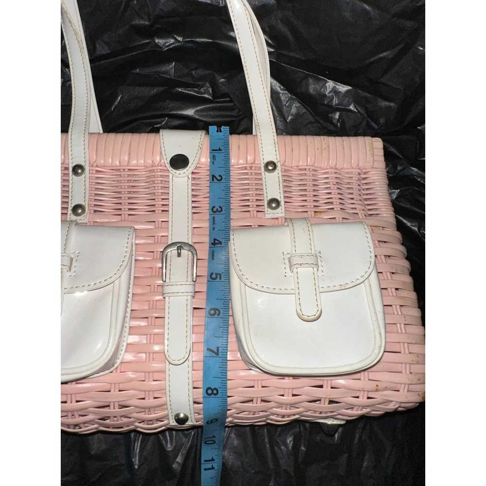 VINTAGE 90's UNUSED LULU GUINNESS PINK & WHITE ST… - image 6