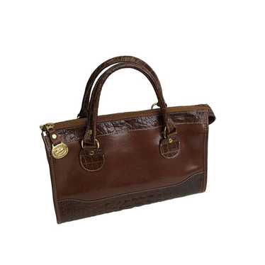 BRAHMIN VINTAGE Leather CLASSIC Satchel Brown HAN… - image 1