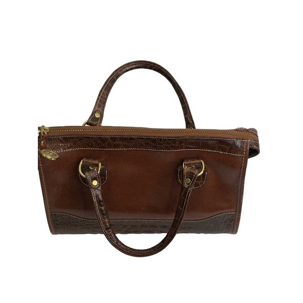 BRAHMIN VINTAGE Leather CLASSIC Satchel Brown HAN… - image 3