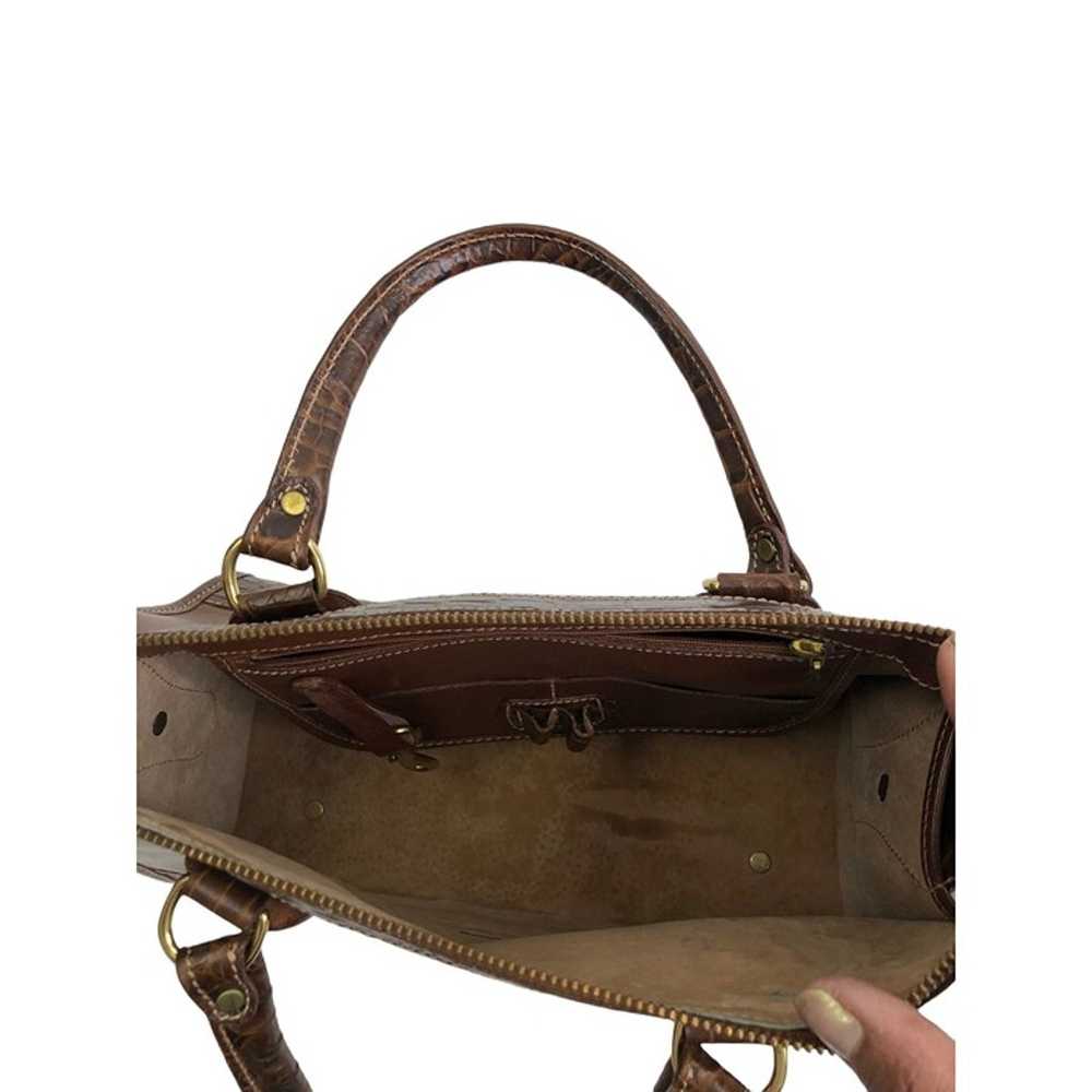 BRAHMIN VINTAGE Leather CLASSIC Satchel Brown HAN… - image 4