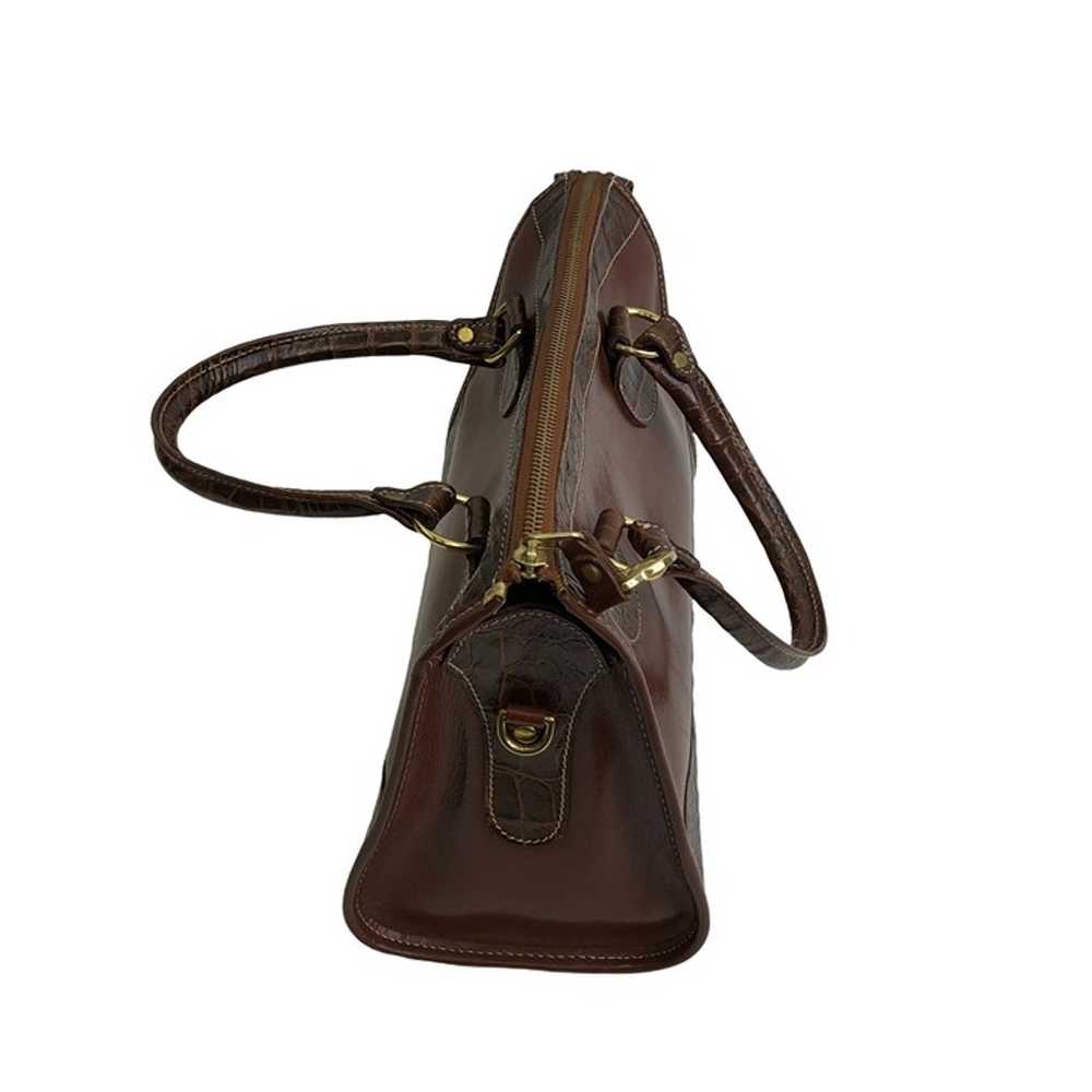 BRAHMIN VINTAGE Leather CLASSIC Satchel Brown HAN… - image 9