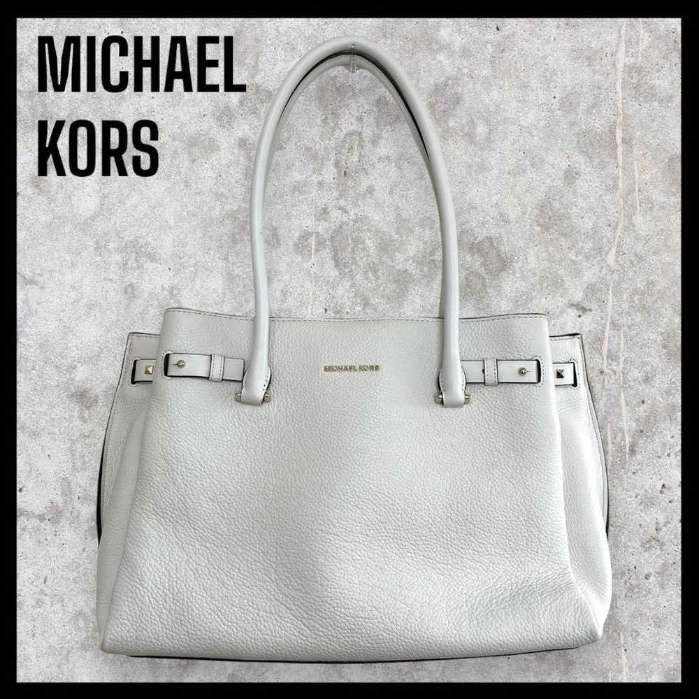 MICHAEL KORS Michael Kors ☆ Tote Bag Leather Whit… - image 1