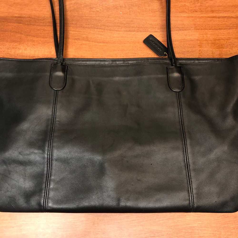 Coach Leather Tote Black Vintage Zipper - image 5