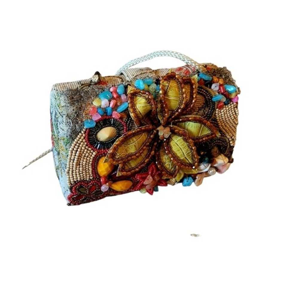 Vintage Floral Beaded Evening Shoulder Crossbody … - image 1