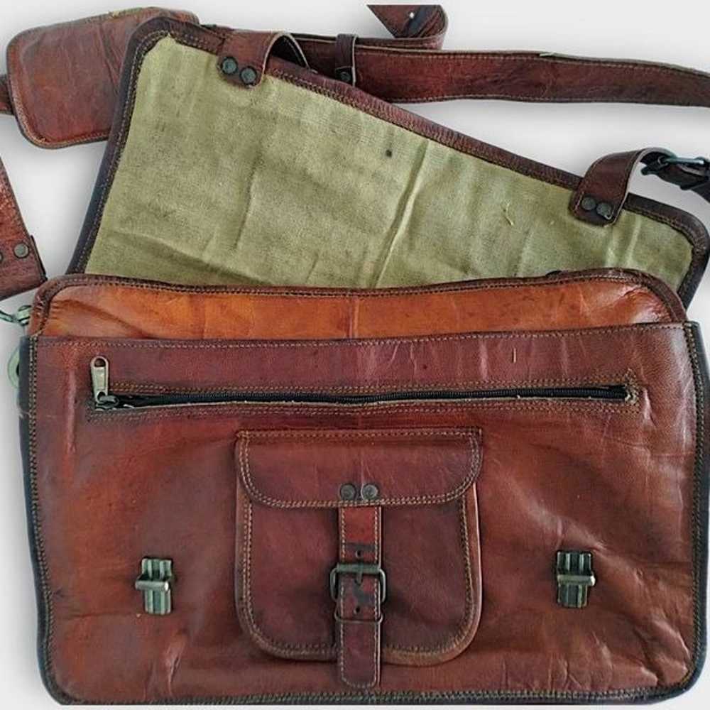 Komals Passion Leather Vintage Leather Briefcase … - image 10