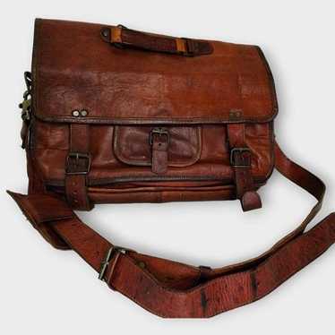 Komals Passion Leather Vintage Leather Briefcase … - image 1