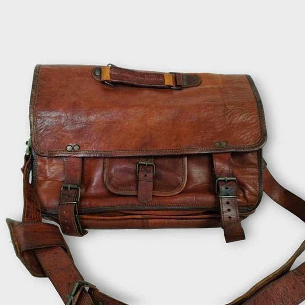 Komals Passion Leather Vintage Leather Briefcase … - image 3