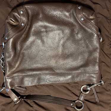 Vintage brown, leather coach handbag purse - image 1