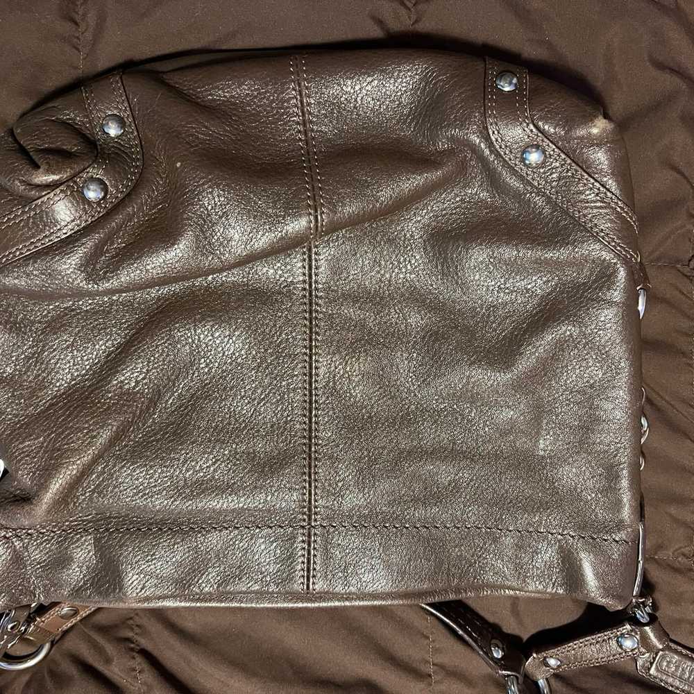 Vintage brown, leather coach handbag purse - image 3