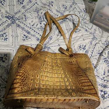 Vintage brahmin brown  Crocodile purse large