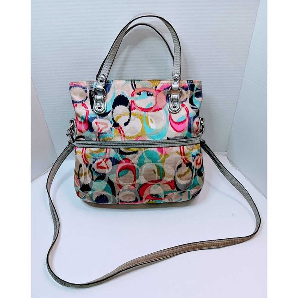 Coach Vintage Poppy Multicolor  Signature Handbag - image 2