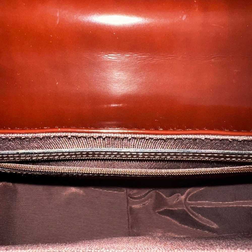 VINTAGE Cole Haan top handle maroon purse - image 4