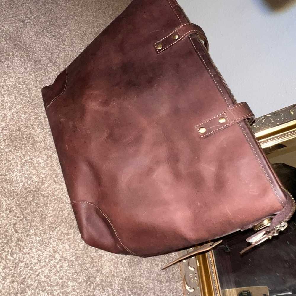 Vintage genuine leather brown shoulder bag. - image 1