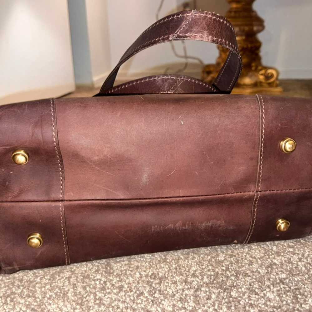 Vintage genuine leather brown shoulder bag. - image 6