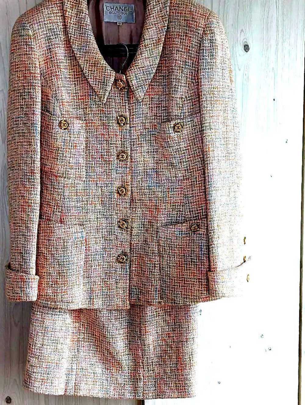 Chanel Tweed Setup Jacket Skirt 42 m16_0720 - image 3