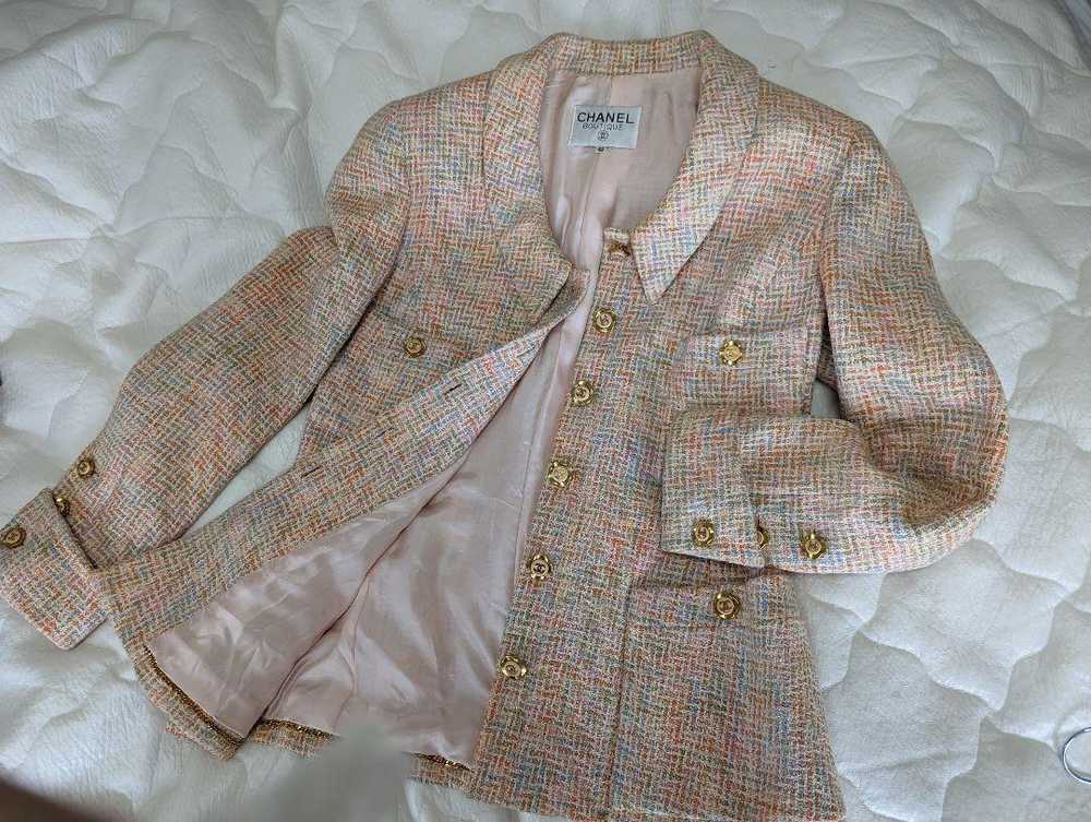 Chanel Tweed Setup Jacket Skirt 42 m16_0720 - image 4