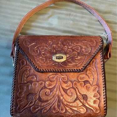 Hand tooled leather purse
