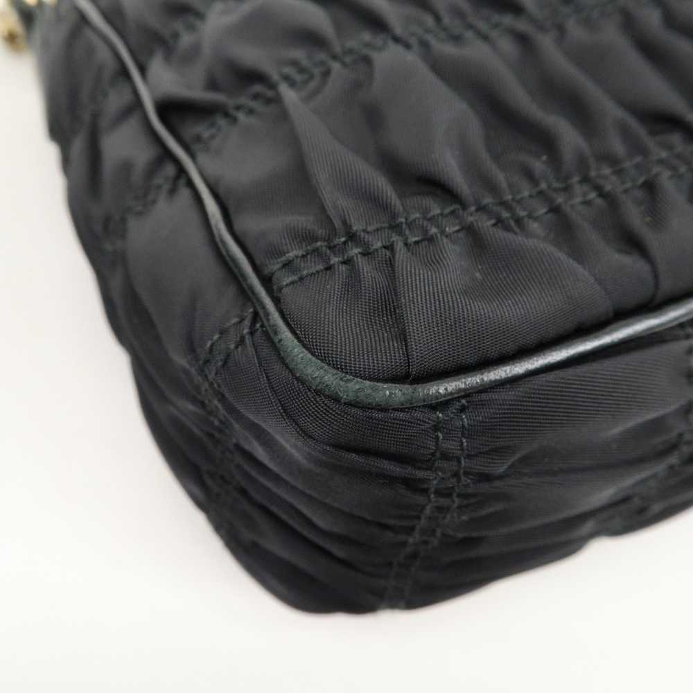 PRADA Nylon Leather Chain Shoulder Bag Black 1BH1… - image 9