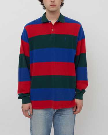 Pique Polo L/S / Muti Color Stripe