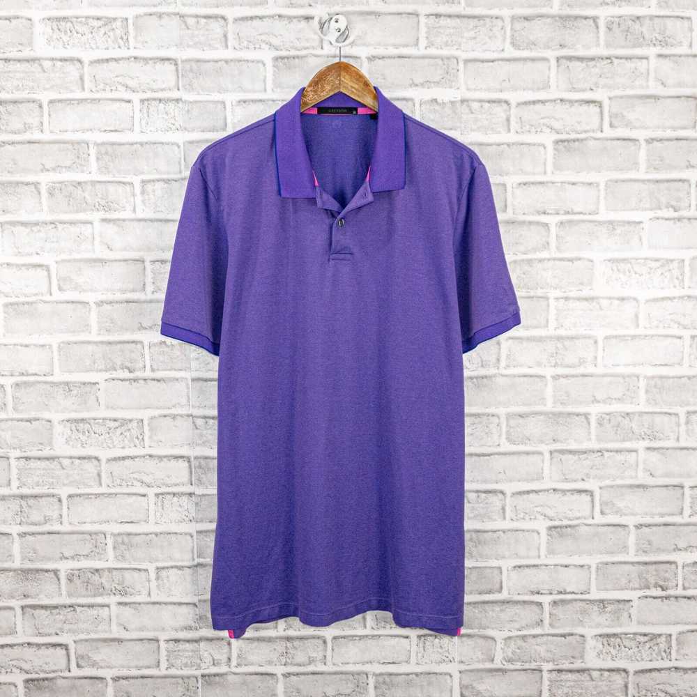 GREYSON Short Sleeve Golf Polo Shirt in Purple Pi… - image 1