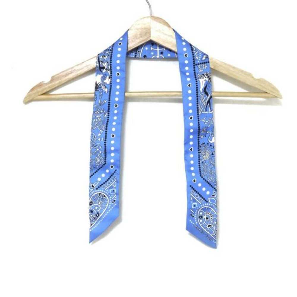 Hermes Scarf Twilly Light Blue Ribbon - image 1