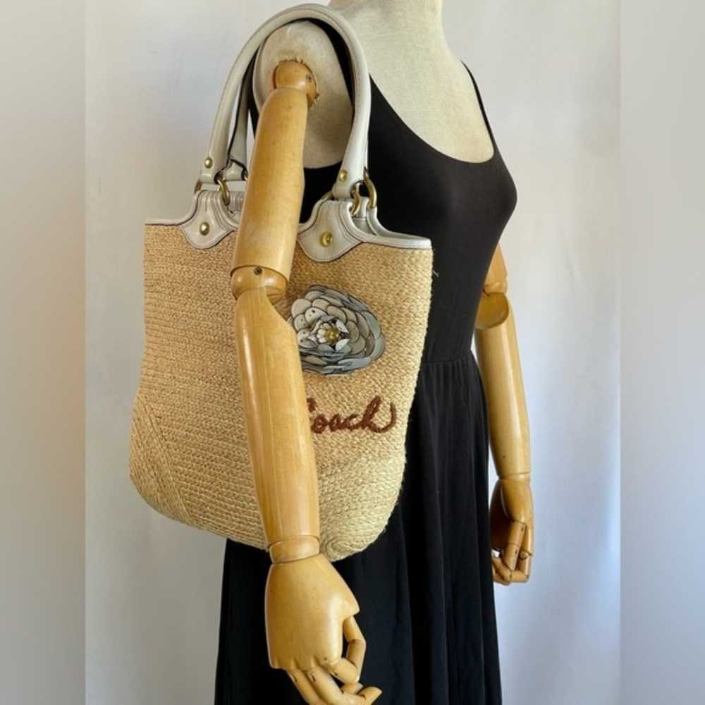 Authentic Vintage Coach Bleecker Straw Tote Bag. - image 11