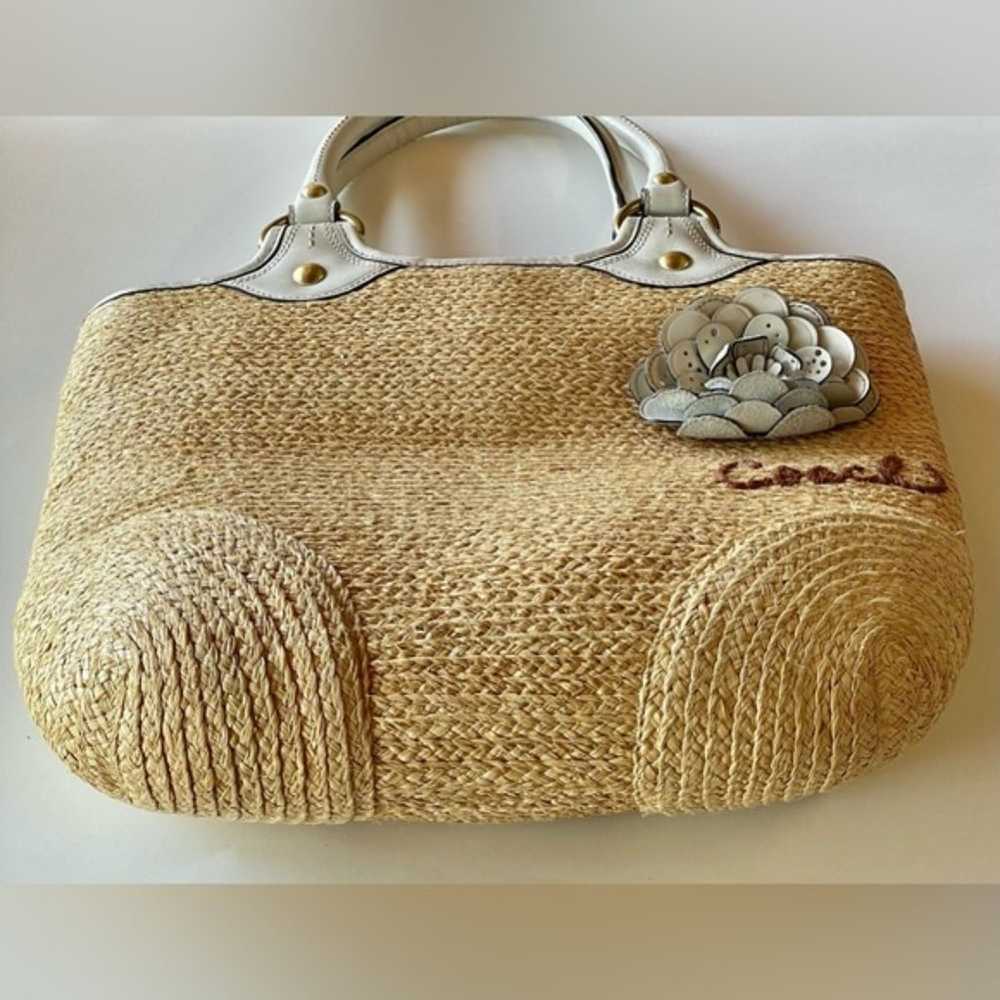 Authentic Vintage Coach Bleecker Straw Tote Bag. - image 12