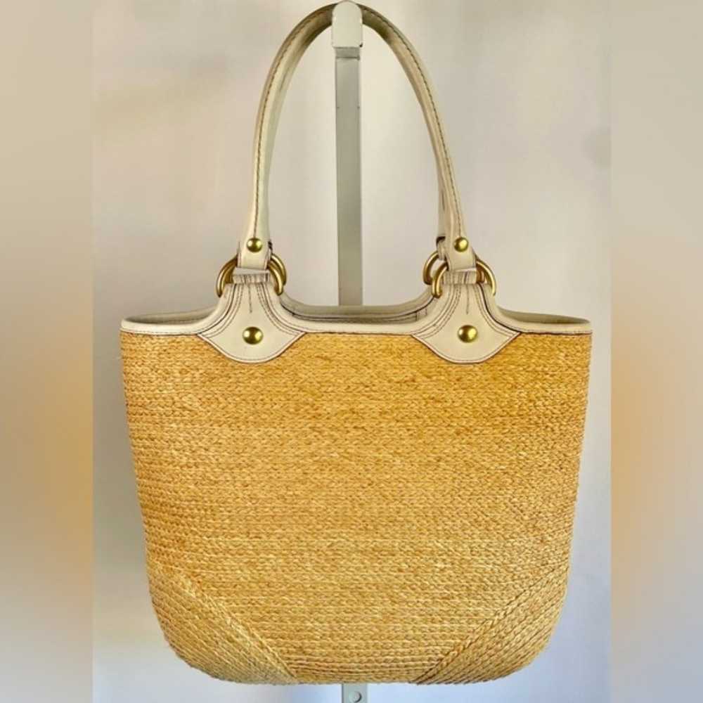 Authentic Vintage Coach Bleecker Straw Tote Bag. - image 2