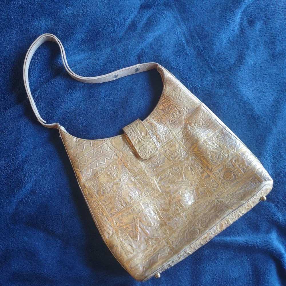 Vintage 80s 90 gold brahmin bag - image 1