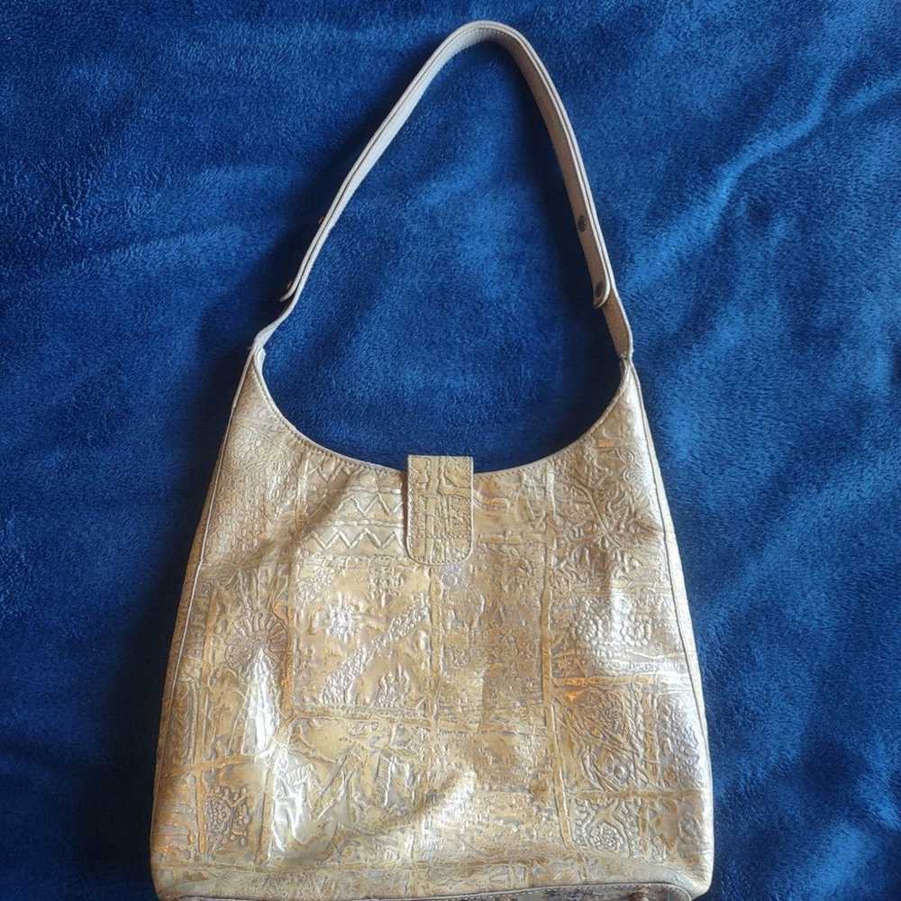 Vintage 80s 90 gold brahmin bag - image 3