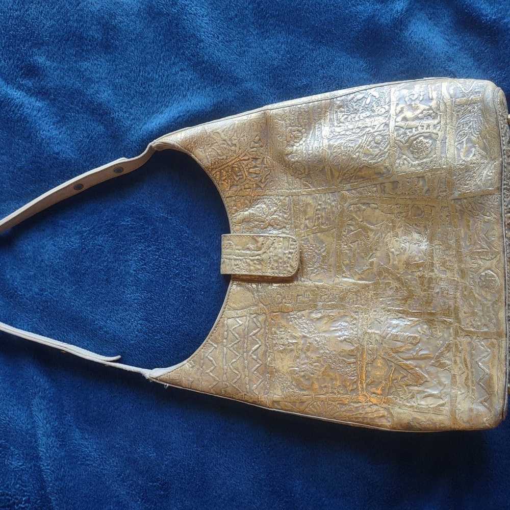 Vintage 80s 90 gold brahmin bag - image 5