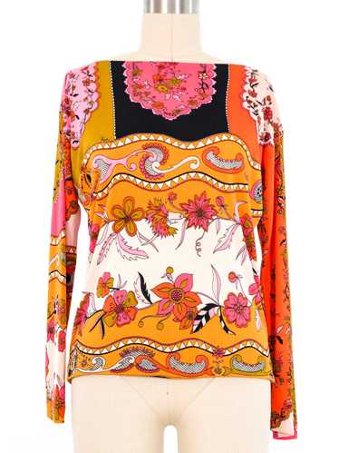 1960s Emilio Pucci Printed Jersey Long Sleeve