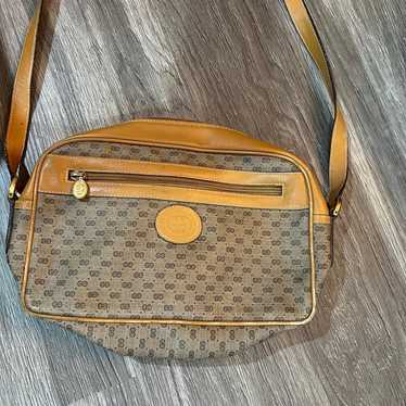 Vintage Authentic Gucci Purse Crossbody Brown Tan