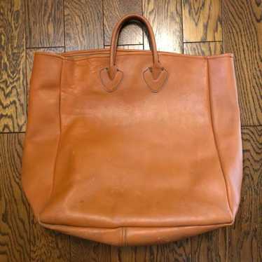 50-60s Fine Brush Style Tag LL Bean Tote Bag Leat… - image 1