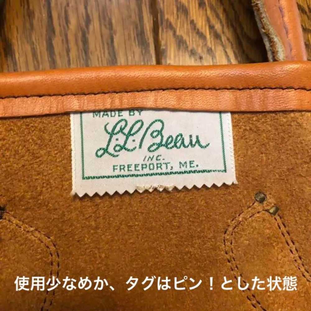 50-60s Fine Brush Style Tag LL Bean Tote Bag Leat… - image 3